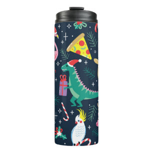 Garrafa Térmica Animais De Natal, Design Bonita Sem Semente.