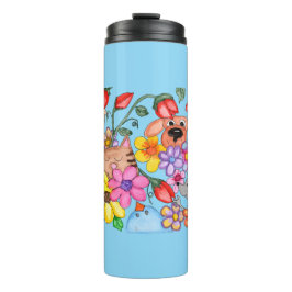 Garrafa Térmica Animal Friends Among the Flowers