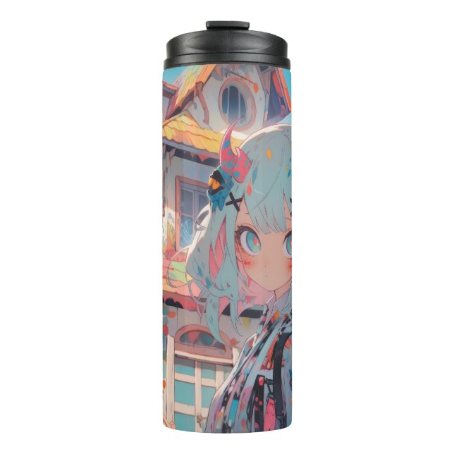 Garrafa Térmica Anime Manga Hunted Girl Inspirou Tumbler (Frente)