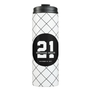 Garrafa Térmica Aniversário de 21 anos personalizado moderno e ele
