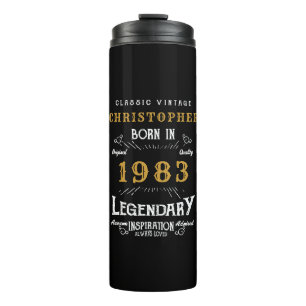Garrafa Térmica aniversário de 40 anos 1983 Legendary Black Dourad