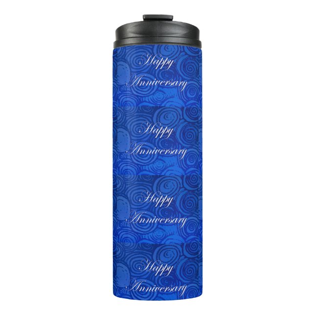 Garrafa Térmica Aniversário Swirls Blue (Frente)