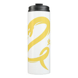 Garrafa Térmica Ano Novo Chinês do Amarelo Cobra Minimalista