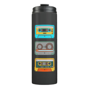 Garrafa Térmica Anos 80 de Cassetes Coloridas Retroativas Nostalgi