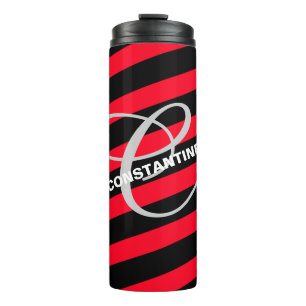 Garrafa Térmica APENAS FAIXAS DE COR - preto + seu backgr. & ideia
