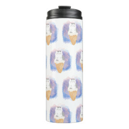 Garrafa Térmica aquarela do gato sorvete