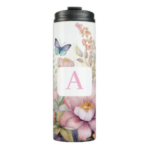 Garrafa Térmica Aquarela Personalizada com Monograma
