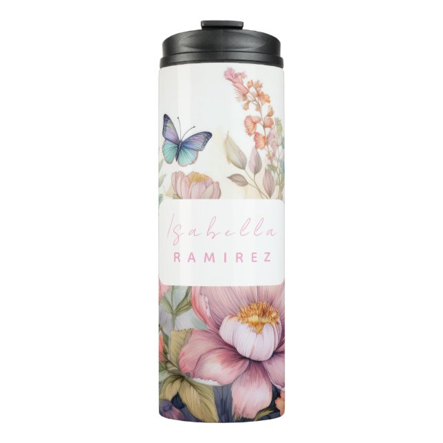 Garrafa Térmica Aquarela Personalizada com Nome (Frente)