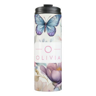 Garrafa Térmica Aquarela Personalizada com Nome e Monograma