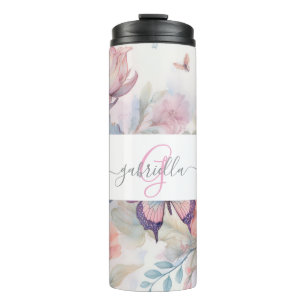 Garrafa Térmica Aquarela Personalizada com Nome e Monograma