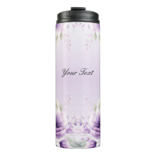 Garrafa Térmica Aquarela Purple Floral Tumbler