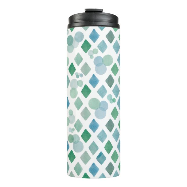 Garrafa Térmica Aquarela sem soldadura em fundo branco com um  (Frente)