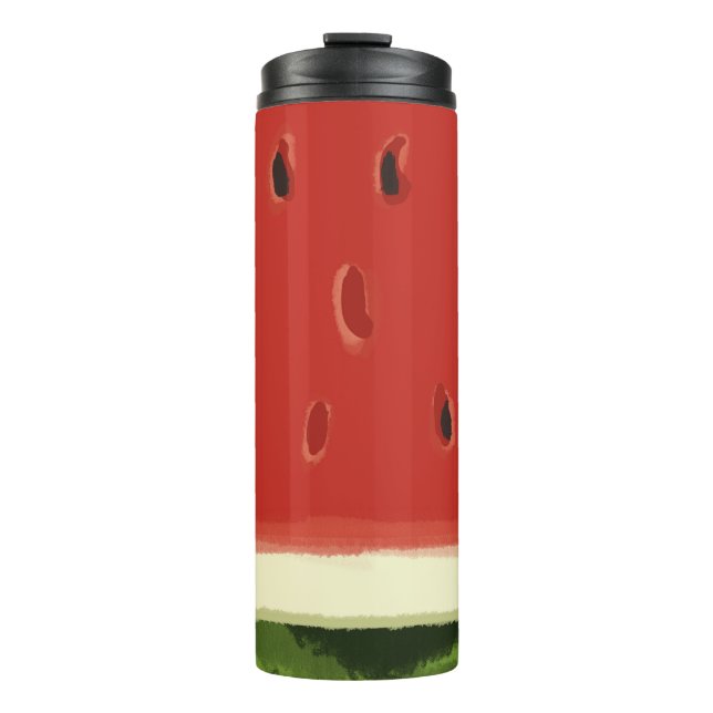 Garrafa Térmica Aquarela Vermelha Brilhante Melancia Tumbler Térmi (Frente)