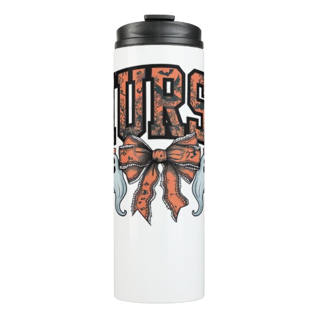 Garrafa Térmica Arco Clássico de T-Shirt da Enfermeira Assustadora (Frente)