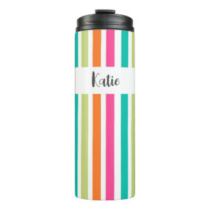Garrafa Térmica Arco-íris com faixas verticais coloridas retrorcol