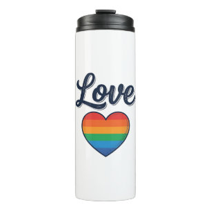 Garrafa Térmica Arco-íris de Amor Coração Orgulho Camisa Desenho V