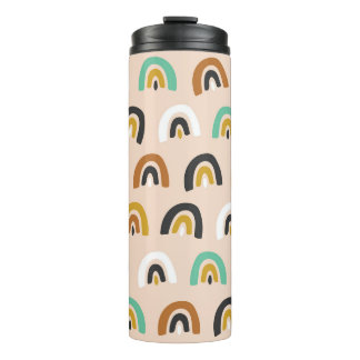 Garrafa Térmica Arco-Íris Orgânico Stripe Vintage
