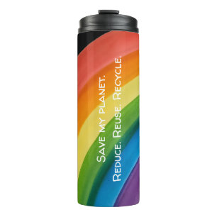 Garrafa Térmica ARCO-ÍRIS Salve meu planeta (personalizável)
