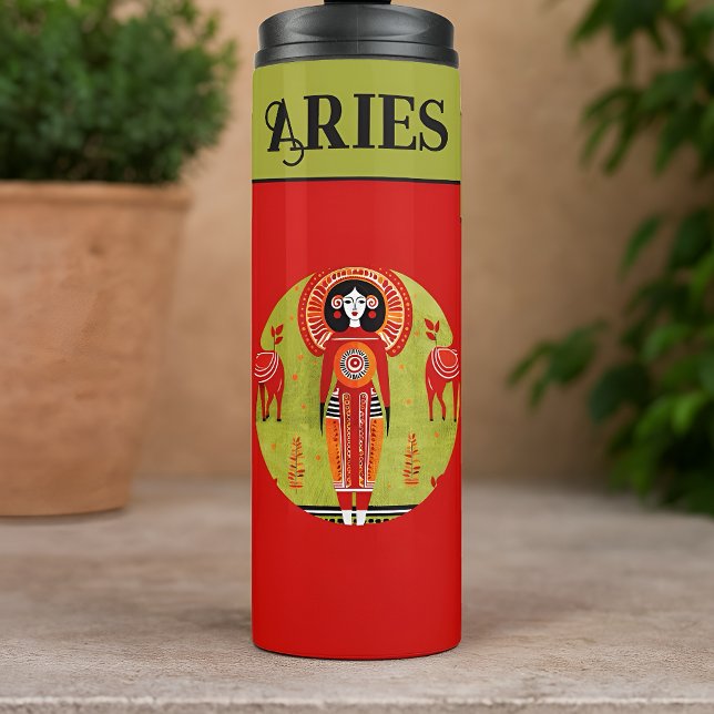 Garrafa Térmica Aries Princesa Impressão Corte Sew Bag (Criador carregado)