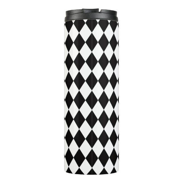 Garrafa Térmica Arlequim Preto e Branco  (Verso)