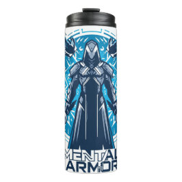 Garrafa Térmica Armadura Mental - Figura do Guerreiro com Capuz