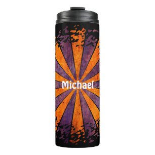 Garrafa Térmica Arredondar Rays Frame DART grunge + seu backgr.