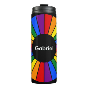 Garrafa Térmica Arredondar Rays Frame RAINBOW + seu backgr. & idei