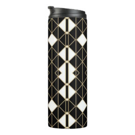 Garrafa Térmica Art Deco Black and Gold Geometric luxury