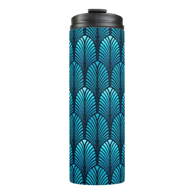Garrafa Térmica Art Deco Feather Standard, Cerulean Blue (Frente)