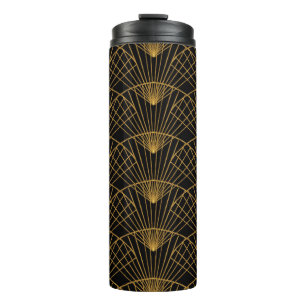 Garrafa Térmica Art Deco Glamor: Ventilador Ouro.