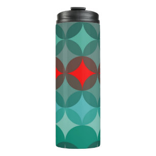 Garrafa Térmica art deco inspirou o teal e o abstrato vermelho