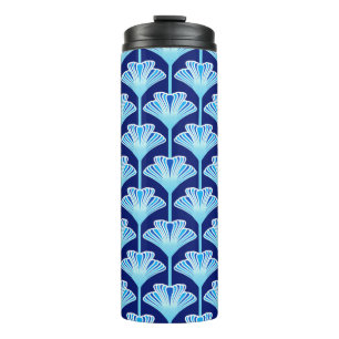 Garrafa Térmica Art Deco Lily, Cobalt Blue, Aqua e White