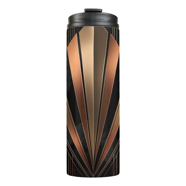 Garrafa Térmica Art Deco Metallic Geometric Elegance (Frente)
