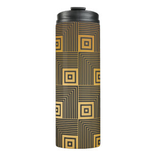 Garrafa Térmica Art Deco - padrão de wallpaper de vintage sem des