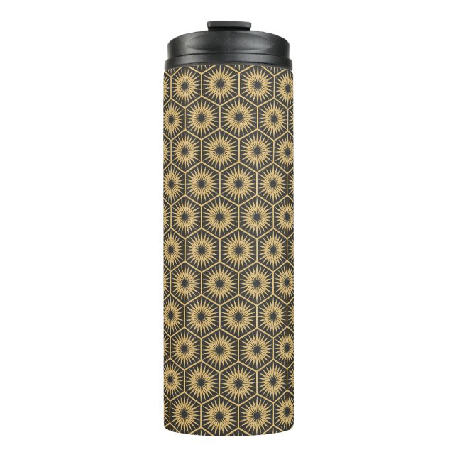 Garrafa Térmica Art Deco: Papel de parede hexagonal da vinheta (Frente)