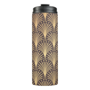 Garrafa Térmica Art Deco Pattern. Fundo de ouro perfeito. Mini