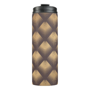 Garrafa Térmica Art Deco Pattern. Fundo de ouro perfeito. Mini