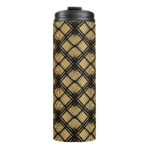 Garrafa Térmica Art Deco Pattern. Serralheiro preto sem costura e