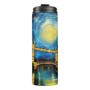 Garrafa Térmica Arte Acrílica da Ponte de Londres,