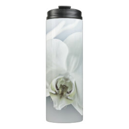 Garrafa Térmica Arte Botânica de Orquídea Branca Elegante