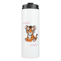 Arte de Bebê Tigre com Borboletas Rosa -