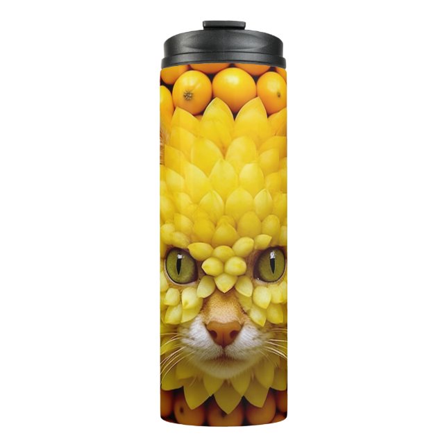 Garrafa Térmica Arte de frutas de gato (Frente)