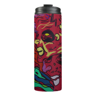 Garrafa Térmica Arte de Galáxia da Lua Abstrata Tumbler Térmico