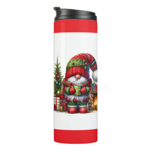 Garrafa Térmica Arte de Gnome de Natal Aconchegante – Festa de Fim