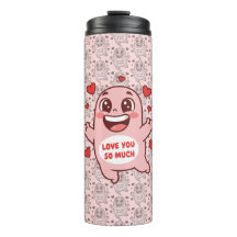 Arte de Monstro Rosa Fofo que Ama Você Muito