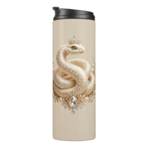 Garrafa Térmica Arte de Pingente de Coroa de Serpente de Cristal B