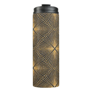 Garrafa Térmica Arte Deco Padrão Geométrico Sem Olhos. Elegante