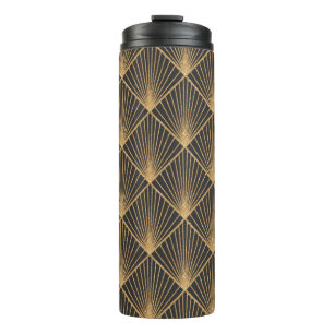 Garrafa Térmica Arte Deco Padrão Geométrico Sem Olhos. Elegante