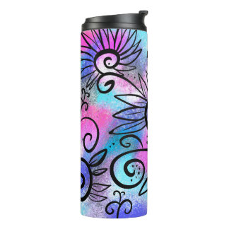 Garrafa Térmica Arte floral engraçada