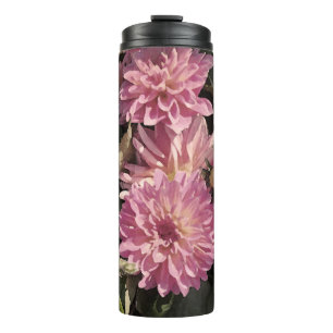 Garrafa Térmica Arte floral rosa por Renee Lavoie